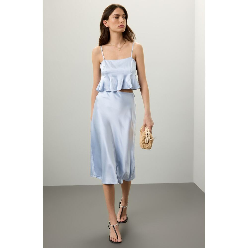 Club Monaco Silk Charmeuse Midi Skirt